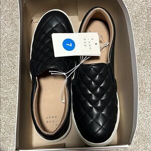 A New Day Black Quilted Slip-On Sneakers